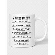 7 RULES RULES OF LIFE Instead OF Its Reflections It's Better to Point Others Ceramic Mug Water Cup C