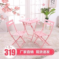 Table Chair Balcony Balcony Courtyard Manufacturer Outdoor Folding Iron Leisure Coffee Table Simple 