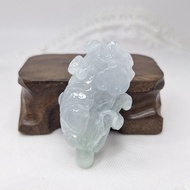 溫潤紫羅蘭底帶飃花手工雕刻白菜吊墜 |天然緬甸玉A貨翡翠