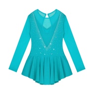 Kids Girls Shiny Rhinestone Artistic Figure Ice Skating Dress