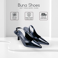 BuNaShoes Pointed Toe Glossy Leather Slingback High Heels - 5p 7p 9p High Heels - Shiny Pointed Min