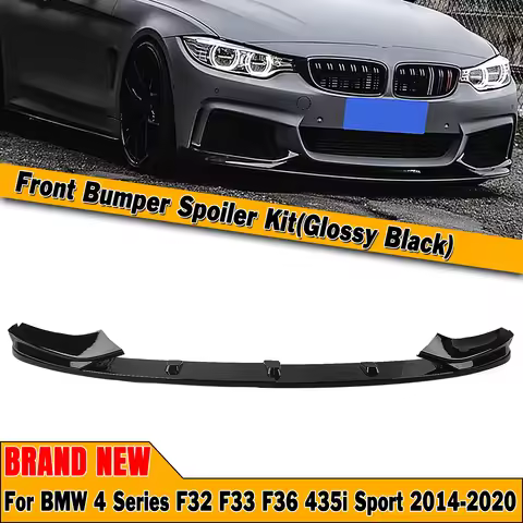 Car Front Bumper Spoiler Lip For BMW F32 F33 F36 4 Series M Sport 2014-2020 435i Gloss Black/Carbon 