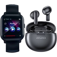 awei HE-1 Combo H41 Smart Watch + T87 TWS Bluetooth 5.3 Earbuds Wireless Bluetooth Earphones Touch C
