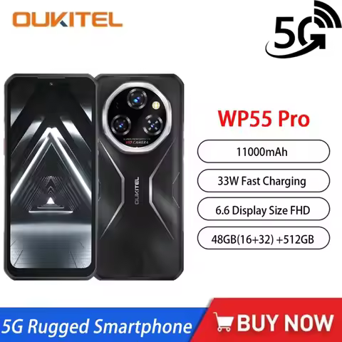Oukitel WP55 Pro 5G Rugged Smartphone New Product Global Version 48GB(16+32) +512GB 11000mAh 33W 108