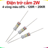 (50 pieces) Plug-in resistor 2W 4 color rings ±5% - value 120R to 25KR