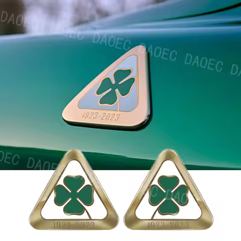 Quadrifoglio 100 Years Anniversary Celebration Badge For Alfa Romeo Giulia Stelvio Exterior Fender B