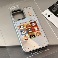 case for iphone xr 11 12 13 14 15 16 pro max plus air back cover cute cartoon dog pattern mirror pat