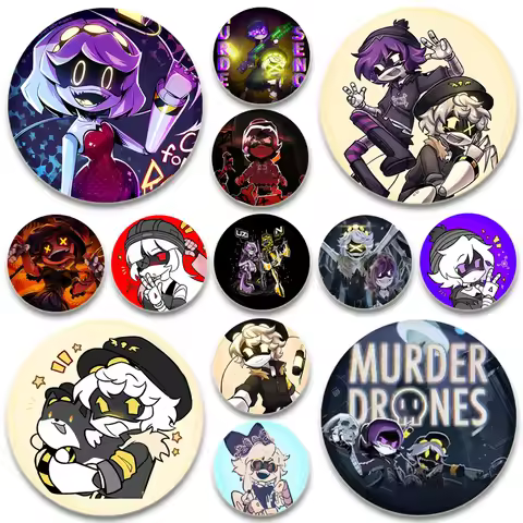 Game Anime Murder Drone N V J Brooches on Backpack Cartoon Badge Cute Dog UZI Killers Enamel Pins Je