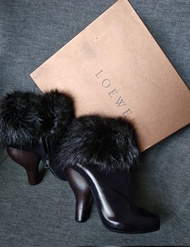 LOEWE dark purple colour Ankle Boot, Size:36, 100% New with Box, buy in at HK$10,800, Clearance Sale