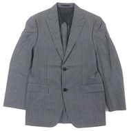 成色極佳的BURBERRY BLACK LABEL Super 100s 羊毛條紋夾克，飾有品牌標誌扣款。灰色單排扣修身夾克，尺寸 36。正品，日本製。男款。