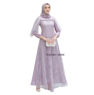 Gamis Maxi Fashion Midi Brukat Terbaru 2025 Kondangan brokat kekinian model 2025 Modern Kasual Tile 