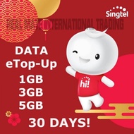 SINGTEL Prepaid 30Days DATA Plans eTop-Up - 24 Hours