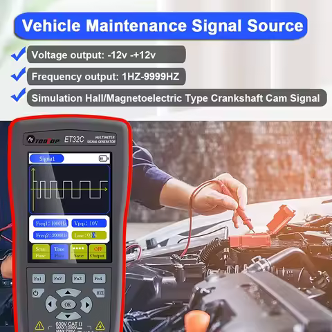 TOOLTOP ET32C Automotive Signal Generator Multifunction Multimeter 9999Hz PWM Signal Generator Two-i