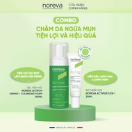 Combo 2 sản phẩm rửa mặt Noreva Actipur Dermo - Cleansing Foam 150ml và kem bôi mụn Noreva Actipur 3