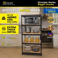 SMARTRACK Kitchen Rack 180/210cm Tall 4/5 Level Heavy Duty Boltless Metal Rak Besi Bertingkat Shelf 