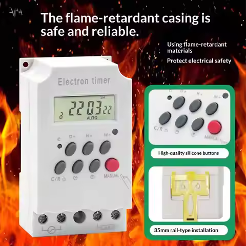 New 16 ON/OFF 220V 30A Second Setting Digital Timer Switch 24hr 7 Days Weekly Programmable Time Rela