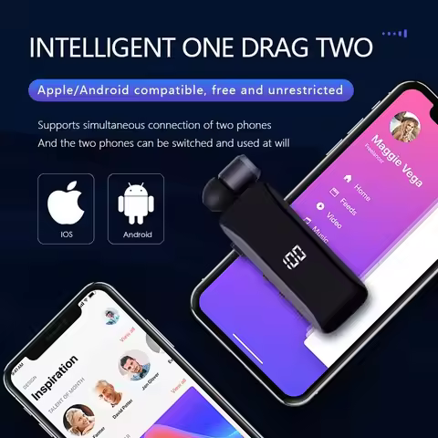 F906 Talk Time 40 Hours Bluetooth Headset BT5.3 Call Remind Vibration Clip Driver Auriculares Power 