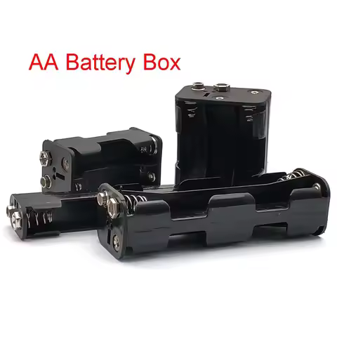 AA Battery Holder AA Battery Box with 9V Buckle 2 4 6 8 Slot AA Battery Case Series Connection DIY 3