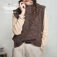 MADEN brand womens youth 2024 autumn new style gentleman elegant hooded knitted vest casual versatil