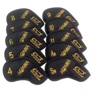 HONMA Golf CLC Cup Lock Concept Iron Headcover - Black & Golden Logo PU Leather Cover