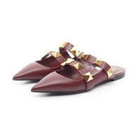 【二手】 Valentino Garavani Garavani Rockstud 酒紅色皮革穆勒鞋（女款） - 二手