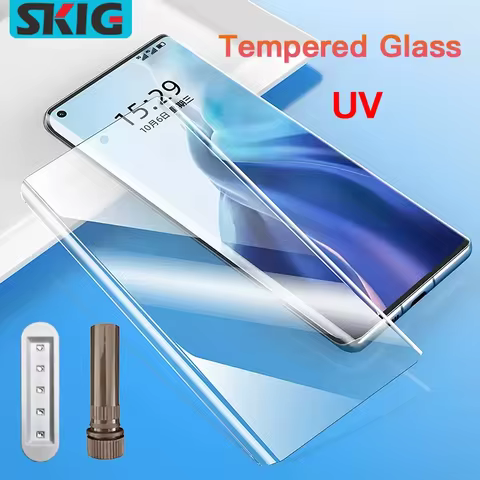 1-3PCS UV Tempered Glass For OPPO Realme 15 14 13 12 11 10 GT 6T 7 Pro Plus Full Cover Glue Curing S
