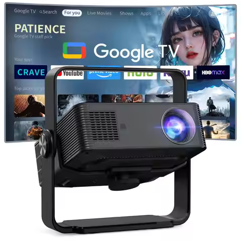 HM102 Smart Projector Native 1080P 4K Decode 160ANSI Android 13 360° Rotatable WiFi6 BT5.0120" Home 