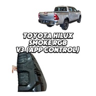 2PCS Toyota Hilux Revo / Rocco / Rogue 2015-2026 Rogue Style GR RGB Smoke V3 Dynamic LED Tail Lamp (