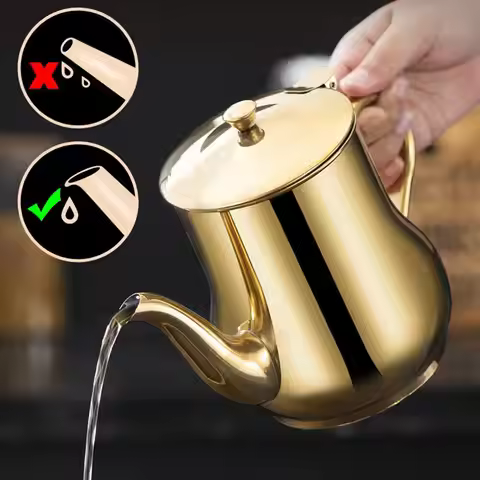 Gold Stainless steel Filter Oil Pot Stainless Steel Household Leak-proof Wine Pot Pouring Oil Bottle