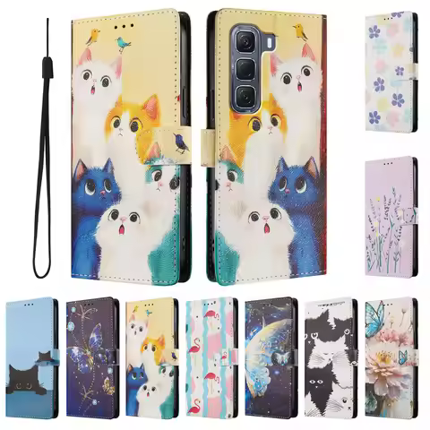 Flip Wallet Protect Phone Case on for Infinix Hot 60 60i 50i 60 50 Pro Plus 4G 5G Infinix GT 20 30 P