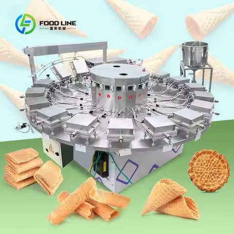 Stable 380V Power Automatic Production Equipment Industrial Waffle Ice Cream Cone Wafer Roll Machine