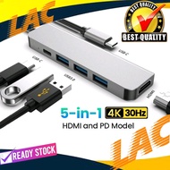USB C Hub Converter 5 in 1 Connector Laptop Tablet HP Universal USB 3.0 Type C 4k HDMI