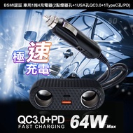 CITYBOSS AC-04 QC3.0+PD 100W 車用1拖4充電器- 2點煙器孔+1USA孔QC3.0+1TypeC孔/PD