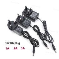 3pin UK Plug AC 220V to DC 12V 1A 2A 3A 1000ma 2000ma 3000ma Power Supply Transformer Charger Adapte