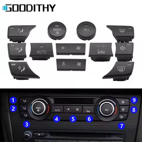 Front Air Conditioning AC Vent Volume Button Max Rotary Knob Cap Cover For BMW 1 3 X1 X3 E81 E82 E87