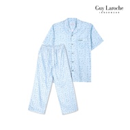 Guy Laroche Short-Sleeved Collar Pajamas Long Pants Printed Pattern Fabric 1 Cotton Model JPP5970S6G