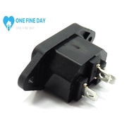 Ac Power Socket C14 Pin Socket Ear Fixed Hole Computer Battery Electric Socket Cooker Rice V5t1