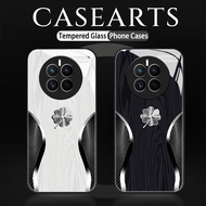 For Casing Huawei Mate 50 40 30 20 10 9 Pro + X Lite 4G 5G Tekstur logam perniagaan bertuah Glass Sh