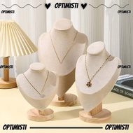 OPTIMISTI Necklace Display Rack,  Suede Jewelry Storage Rack,  Show Wooden Display Model Necklace