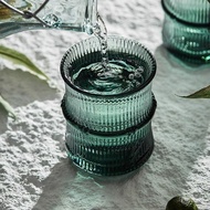 Chinese Green Style Bamboo Glass Bamboo Leaf Cup Glass Tea Set