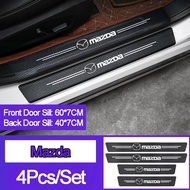 Mazda 9Pcs Car Door Sill Protector Carbon Fiber Stickers, Styling Car Door Strip For Mazda3 CX-3 CX-