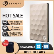 Seagate- Backup Slim External Hard Drive 1TB 2TB Hard Disk - Gold/Silver