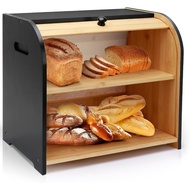 Kitchen Counter, Black Bread Box Storage Box