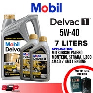 MOBIL 5W-40 Delvac 1 Fully Synthetic 7 Liters for Pajero, Montero, Strada, L300 4M40 / 4M41 Engine
