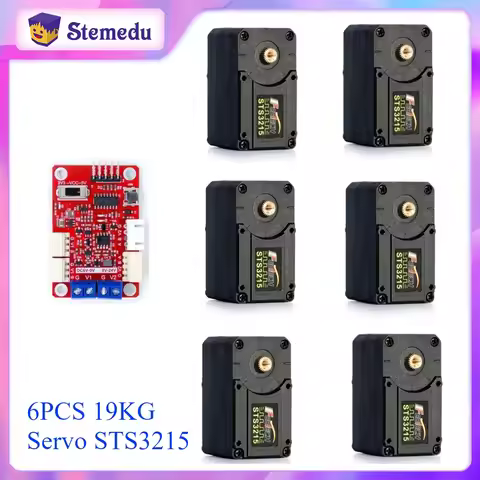 6pcs Feetech STS3215 19KG 7.4V Dual Axis TTL String Robot Servo for SO-ARM100 Robotic Arm for Progra