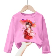 Girls' cherry blossom t-shirt long-sleevedGirl 2-12 years k.603