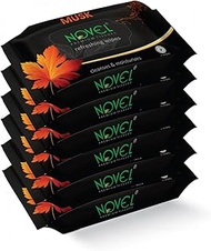 NOVEL Alcoholic Free and Aqua Glycerine (Musk Fragnance) Wet Tissue ( Pack of 6 / 150 Tissues)