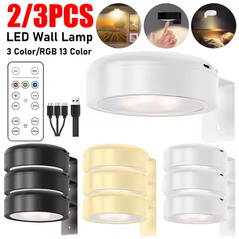 LED Light Magnetic Spotlight Rechargeable Wall Light Wireless Picture Light No Punch Reading Light B