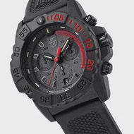 LUMINOX 雷明時NAVY SEAL CHRONO 3580海豹三眼計時腕錶 – 消光黑x紅時標/45mm