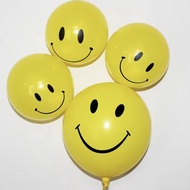 Balon Latex Print Smile Emoji Senyum Kuning 12inch